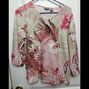 “Chico’s “ v-neck 3/4 length blouse